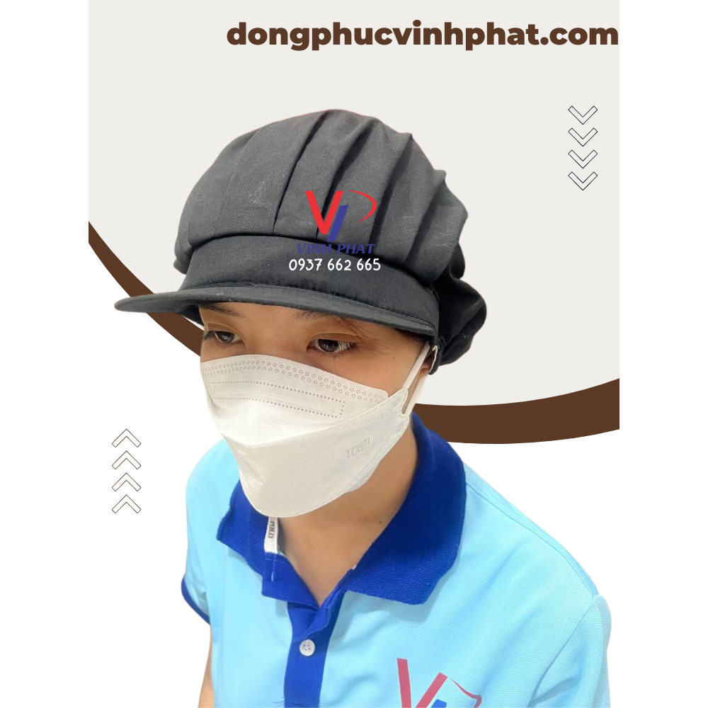 Mũ Nón Vải Ngắn Nhiều Màu Trùm Tóc Công Nhân Thực Phẩm, Thủy Sản Form Ngắn Vải Đẹp Giá Rẻ  - Hình Thật