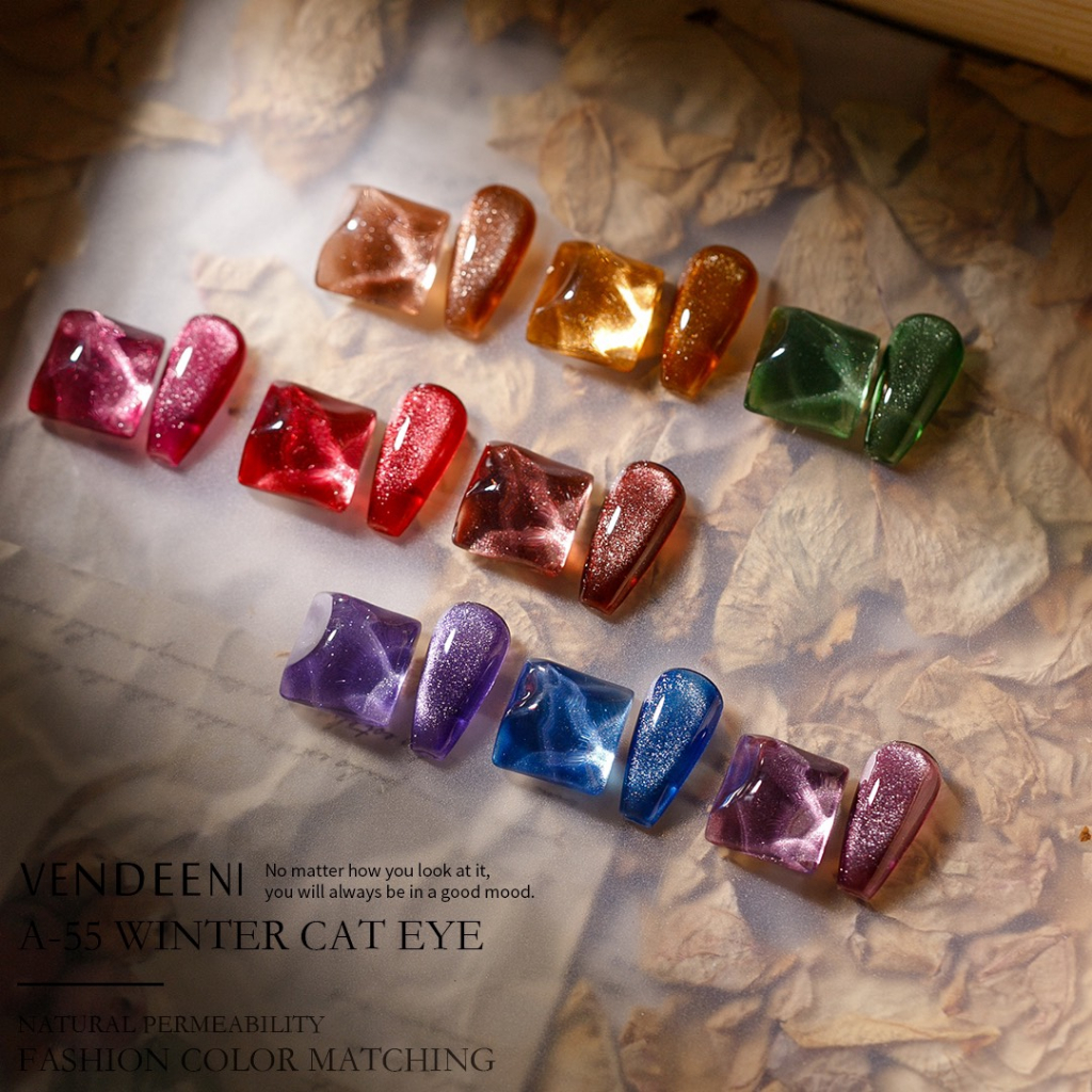 Set sơn gel nhũ mắt mèo 9 màu vendeeni A55