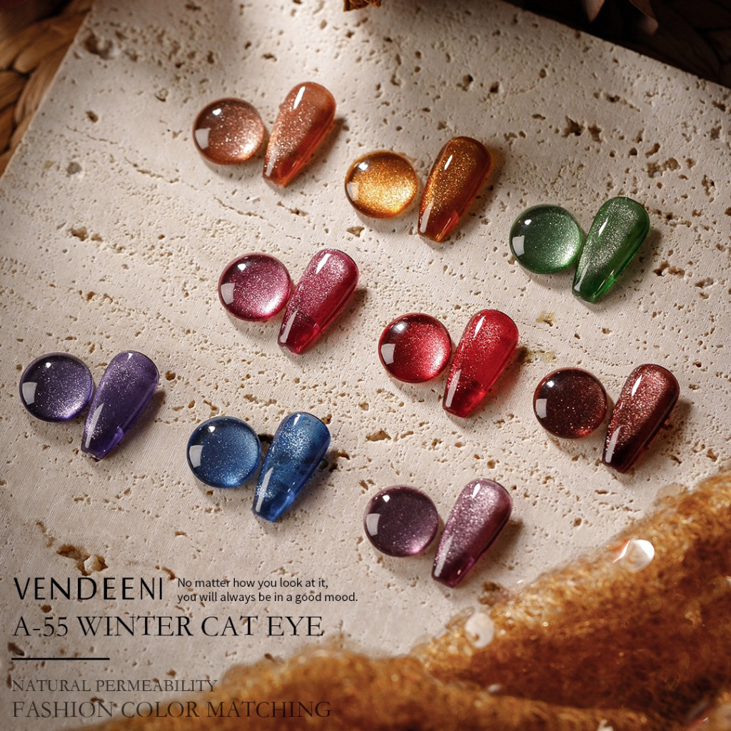 Set sơn gel nhũ mắt mèo 9 màu vendeeni A55
