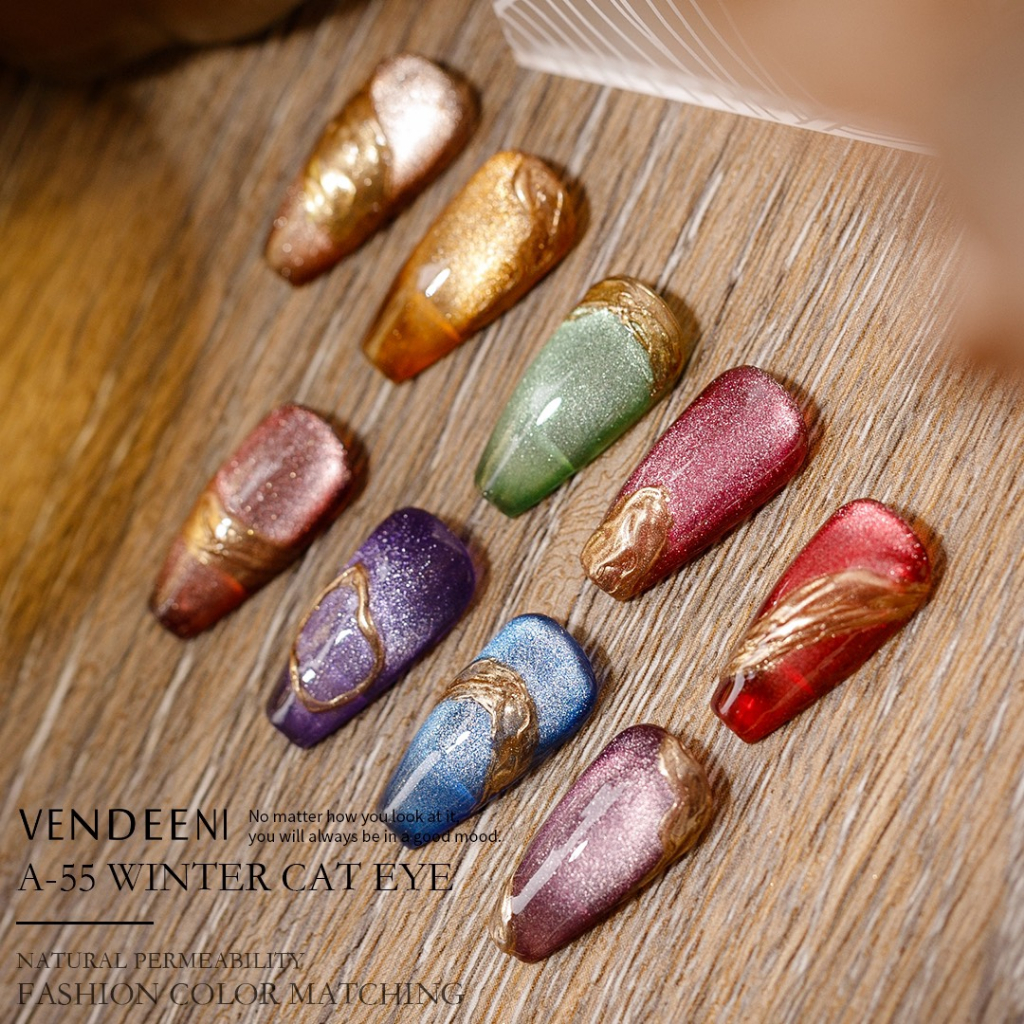 Set sơn gel nhũ mắt mèo 9 màu vendeeni A55