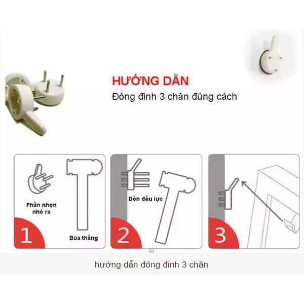Đinh 3 Chân, 4 Chân và Móc Dán Treo Đồ Không Cần Khoan Tường