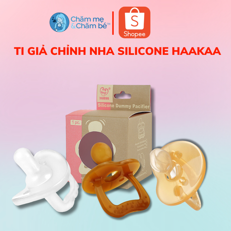 Ti ngậm, ti giả chỉnh nha Haakaa. Chất liệu silicone cao cấp, mềm mại. Không chứa BPA, PVC, màu nhân tạo và phthalates