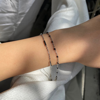 Vòng tay titan / kiểu dáng black bead / long bar chain (3000-3001)