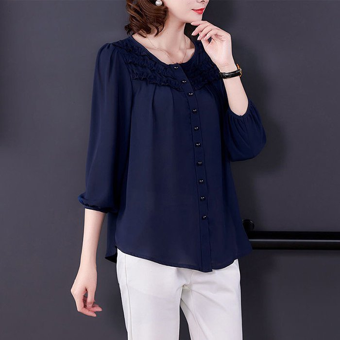 GOTI - Sale Xả Kho Áo Sơ Mi Trung Niên Voan 2 Lớp Tặng Mẹ  - Lẻ Size - U50 U60
