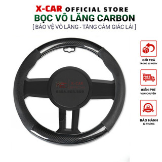 Bọc vô lăng vân cacbon in logo theo hãng cao cấp -Dành cho oto