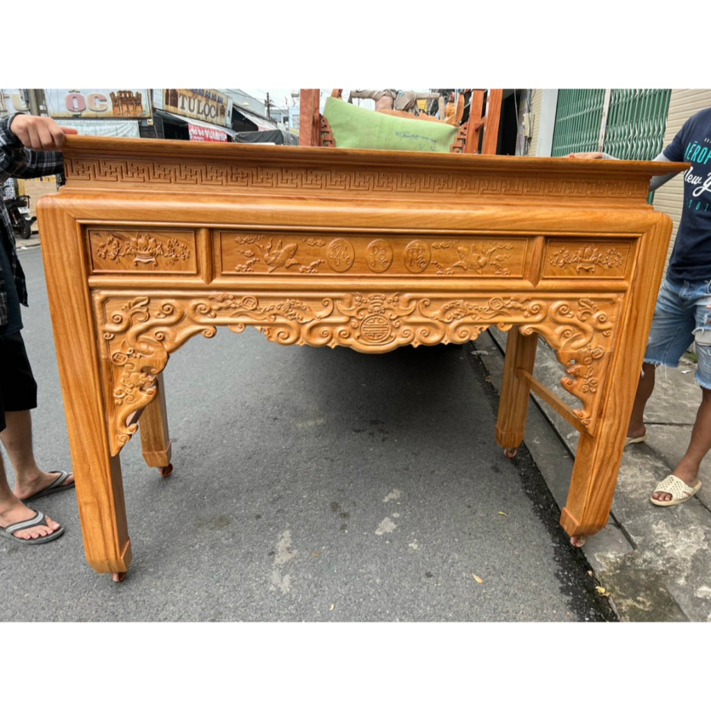 Án gian thờ gỗ gõ đỏ ,bàn thờ phật,bàn gia tiên ngang 1m75 ( FREESHIP 70 KM VÀ 1 SỐ KHU VỰC )