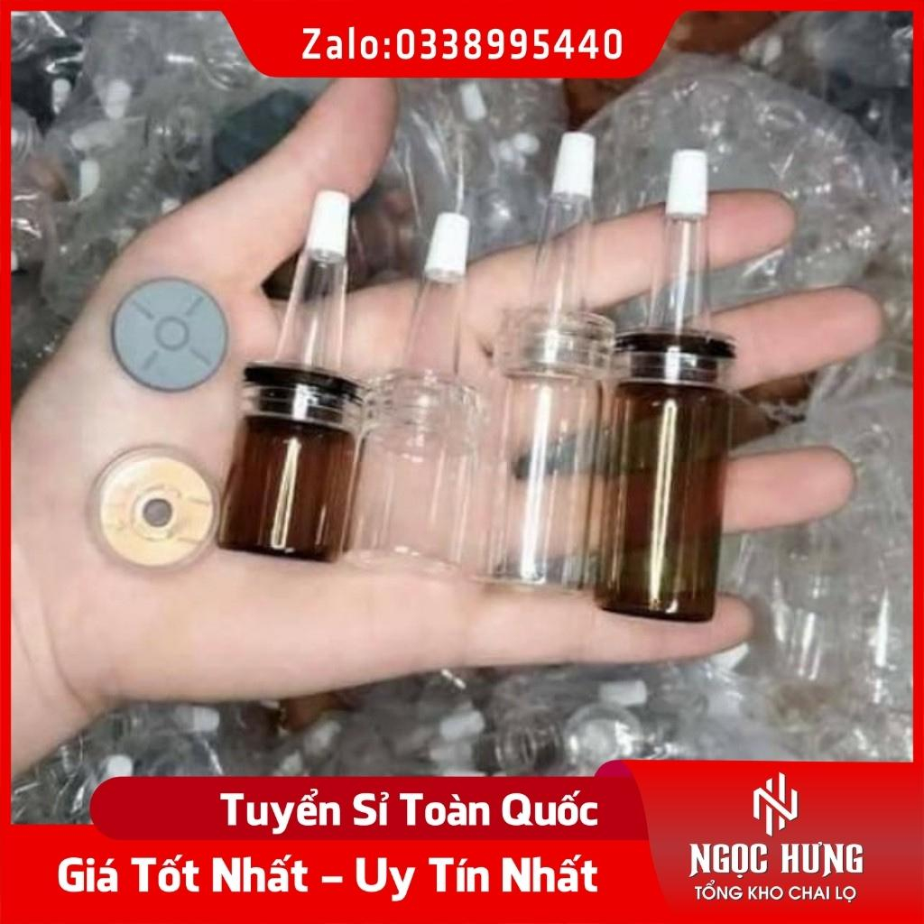 Lọ Chiết Serum 5ml/10ml Nút Nhọn - Chai Chiết Tinh Dầu Bộ 3 Nút (Nắp Nhôm + Nắp Cao Su + Nắp Nhọn)