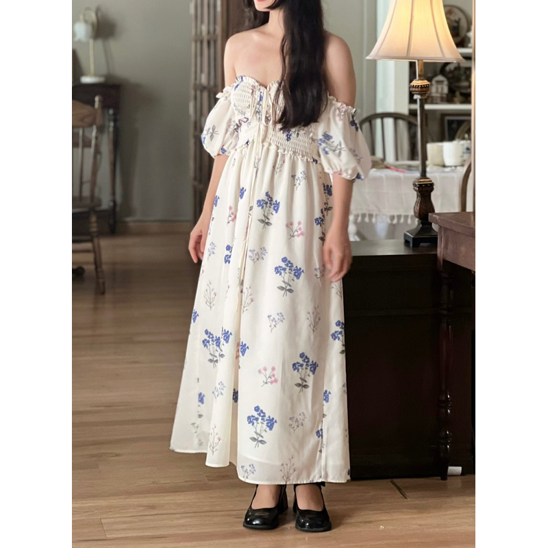 Sarah Dress - Đầm hoa tay bồng