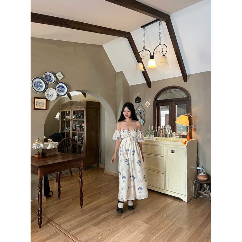 Sarah Dress - Đầm hoa tay bồng