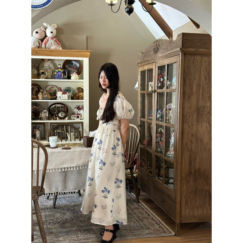 Sarah Dress - Đầm hoa tay bồng