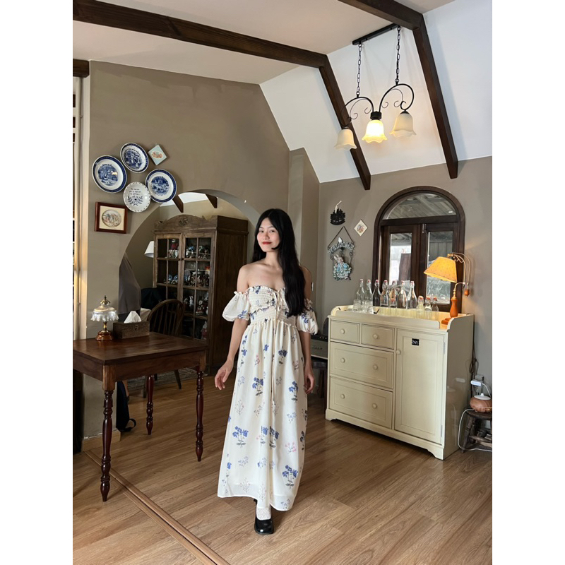 Sarah Dress - Đầm hoa tay bồng