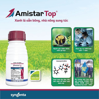 Thuốc trừ nấm bệnh nội hấp lưu dẫn mạnh Amistar Top 325sc, 100ml - Đặc trị đạo ôn, thán thư, rỉ sắt, đốm lá, phấn trắng