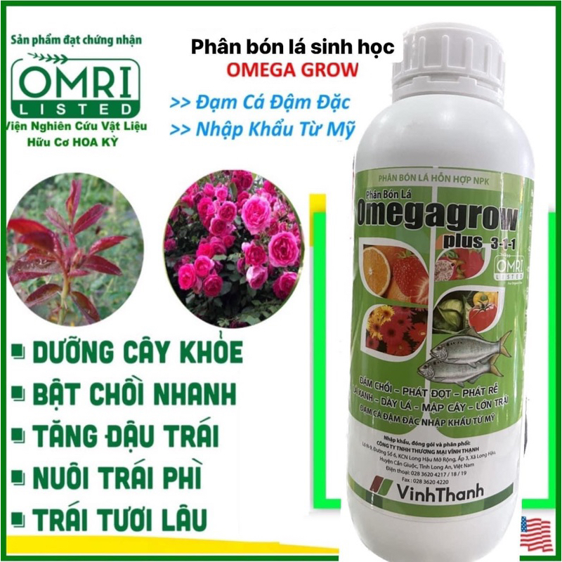 OMEGAGROW 500ml ,1L- ĐẠM CÁ ĐẬM ĐẶC NHẬP KHẨU TỪ MỸ, ĐÂM CHỒI-PHÁT ĐỌT-PHÁT RỄ-LÁ XANH-DÀY LÁ-MẬP CÂY-LỚN TRÁI....