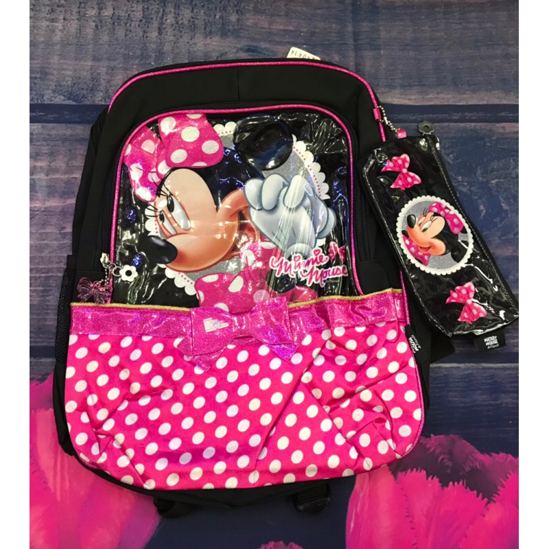 Balo kèm bóp viết chuột Minnie BlackPink cho bé gái Tiểu học, hàng Thái Lan
