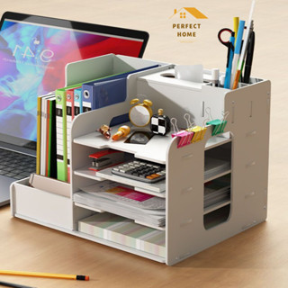 Giá Kệ Khay Tài Liệu Để Bàn Văn Phòng Gỗ Nhựa Cao Cấp Đựng Hồ SƠ Giấy A4, Giá Để Tài Liệu Nhiều Kích Thước PERFECT HOME