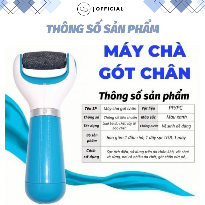 Máy Chà Gót Chân Qin Hỗ Trợ Tẩy Sạch Tế Bào Chết Làm Mềm Gót Chân Tại Nhà
