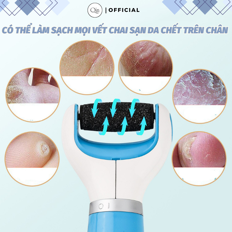 Máy Chà Gót Chân Qin Hỗ Trợ Tẩy Sạch Tế Bào Chết Làm Mềm Gót Chân Tại Nhà