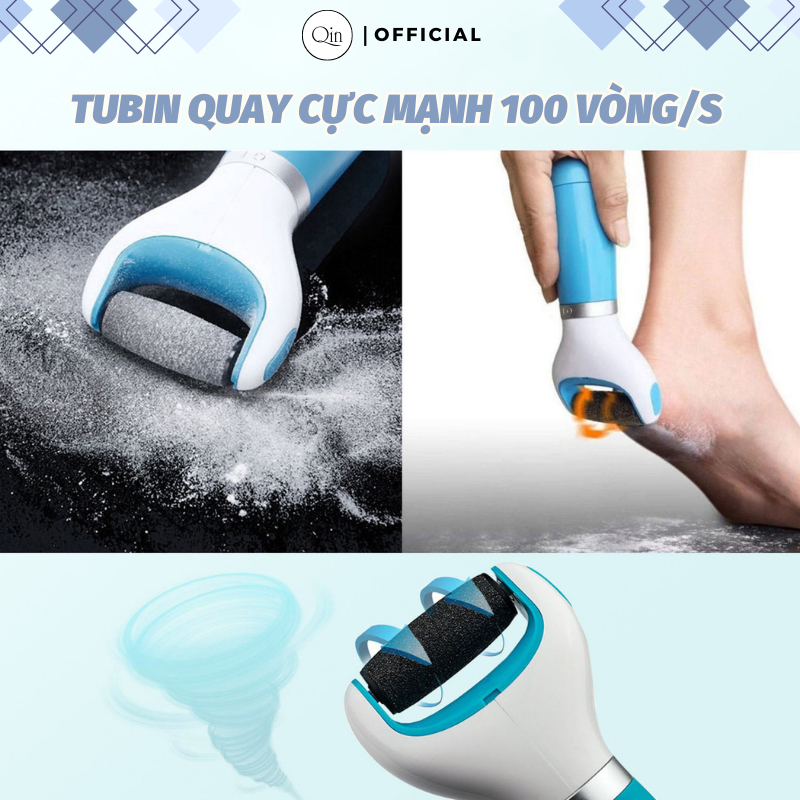 Máy Chà Gót Chân Qin Hỗ Trợ Tẩy Sạch Tế Bào Chết Làm Mềm Gót Chân Tại Nhà
