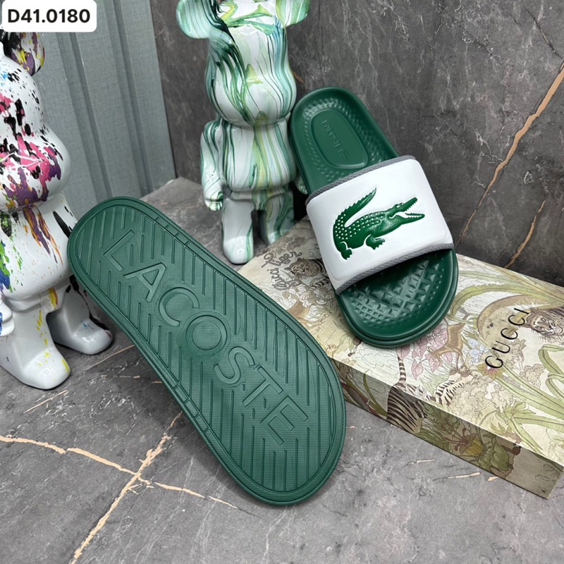 Dép lê nam Lacoste new 2023 lòng dép vàng xanh cực chất