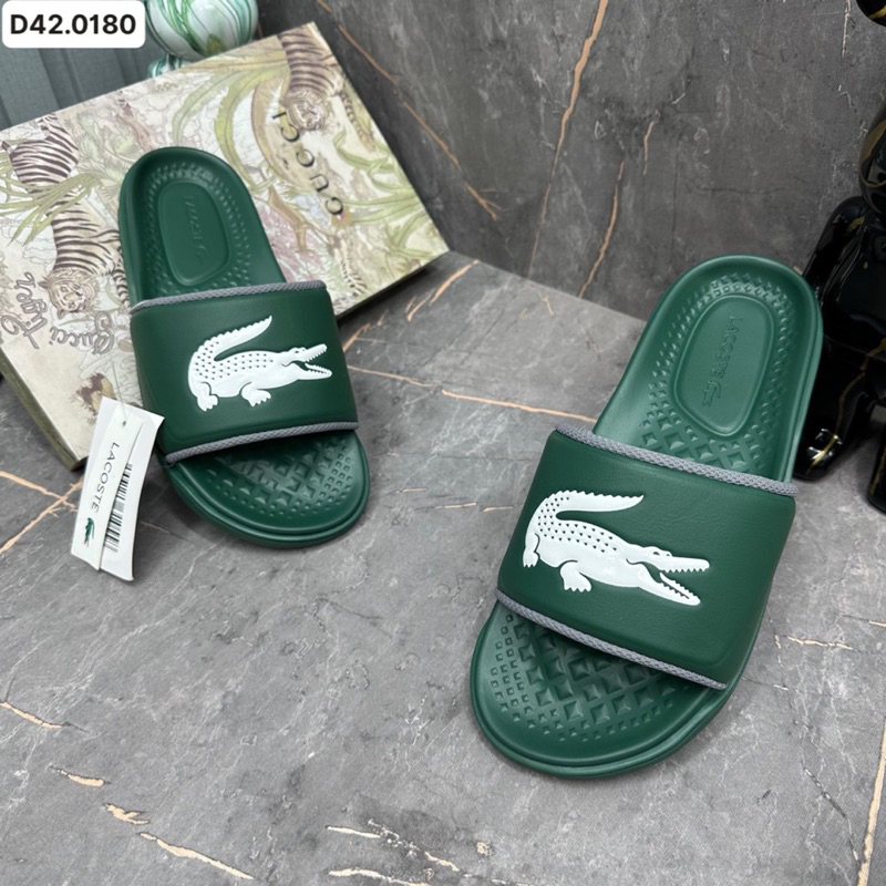 Dép lê nam Lacoste new 2023 lòng dép vàng xanh cực chất