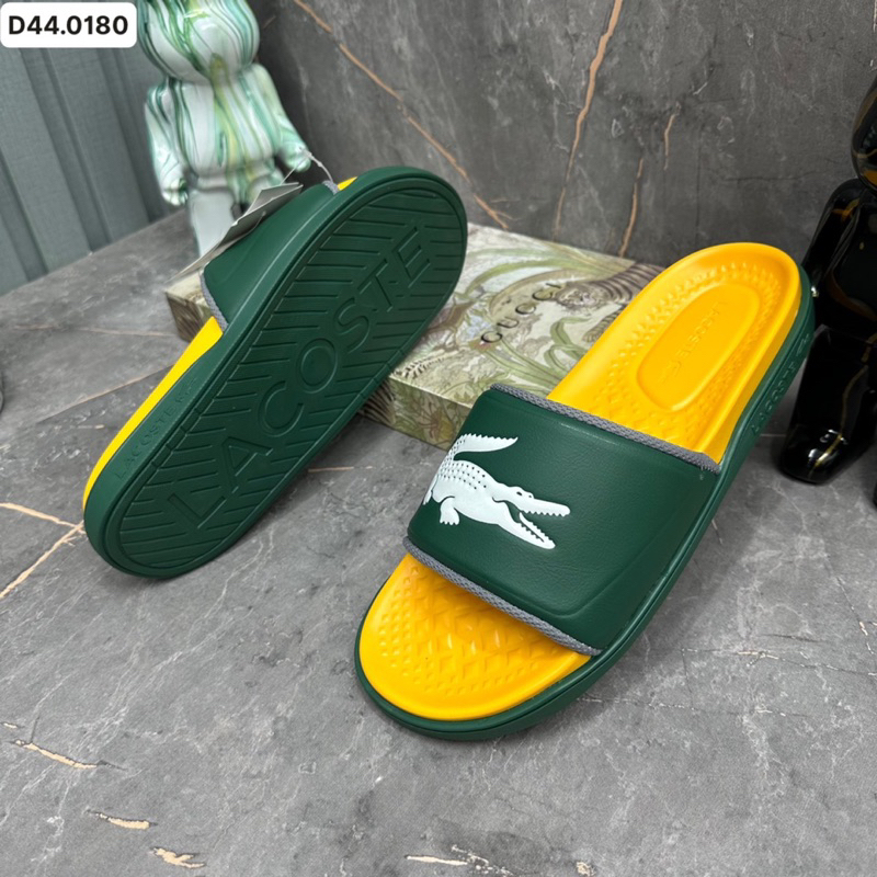 Dép lê nam Lacoste new 2023 lòng dép vàng xanh cực chất