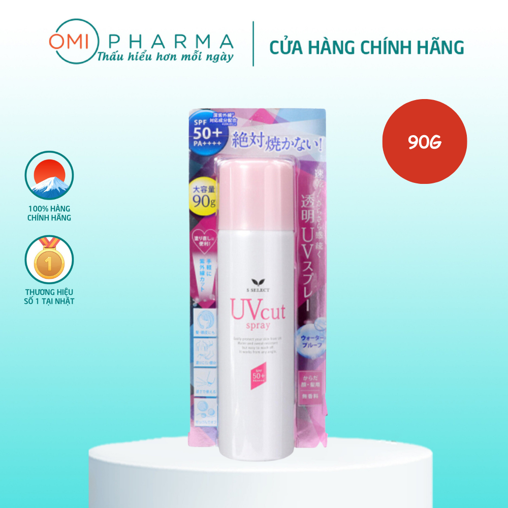 Xịt Chống Nắng Giúp Bảo Vệ Da S Select Nhật Bản SPF50+ PA++++ (90G/Chai)