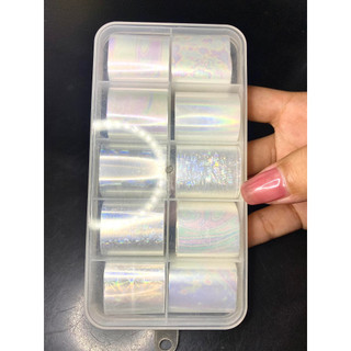 SET FOIL DÁN MÓNG THỦY TINH DIY (10 cuộn)