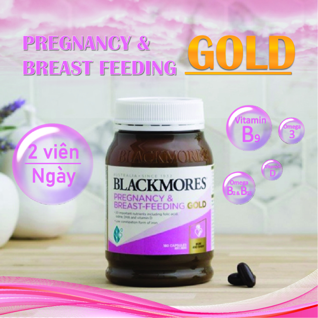 Vitamin tổng hợp cho mẹ bầu Blackmores Pregnancy And Breast Feeding Gold bổ sung đầy đủ dưỡng chất cho kỳ 60 viên