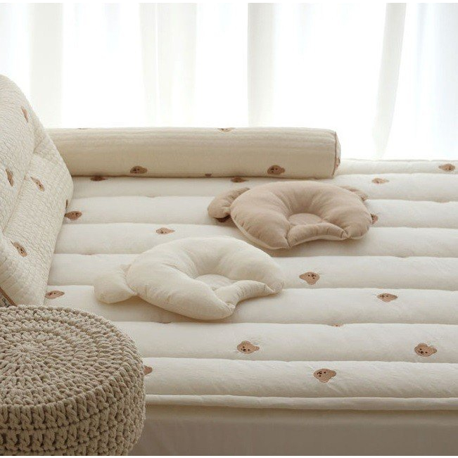 Gối lõm cho bé, gối chống bẹt đầu cho bé hình gấu xinh xắn, thấm hút mồ hôi