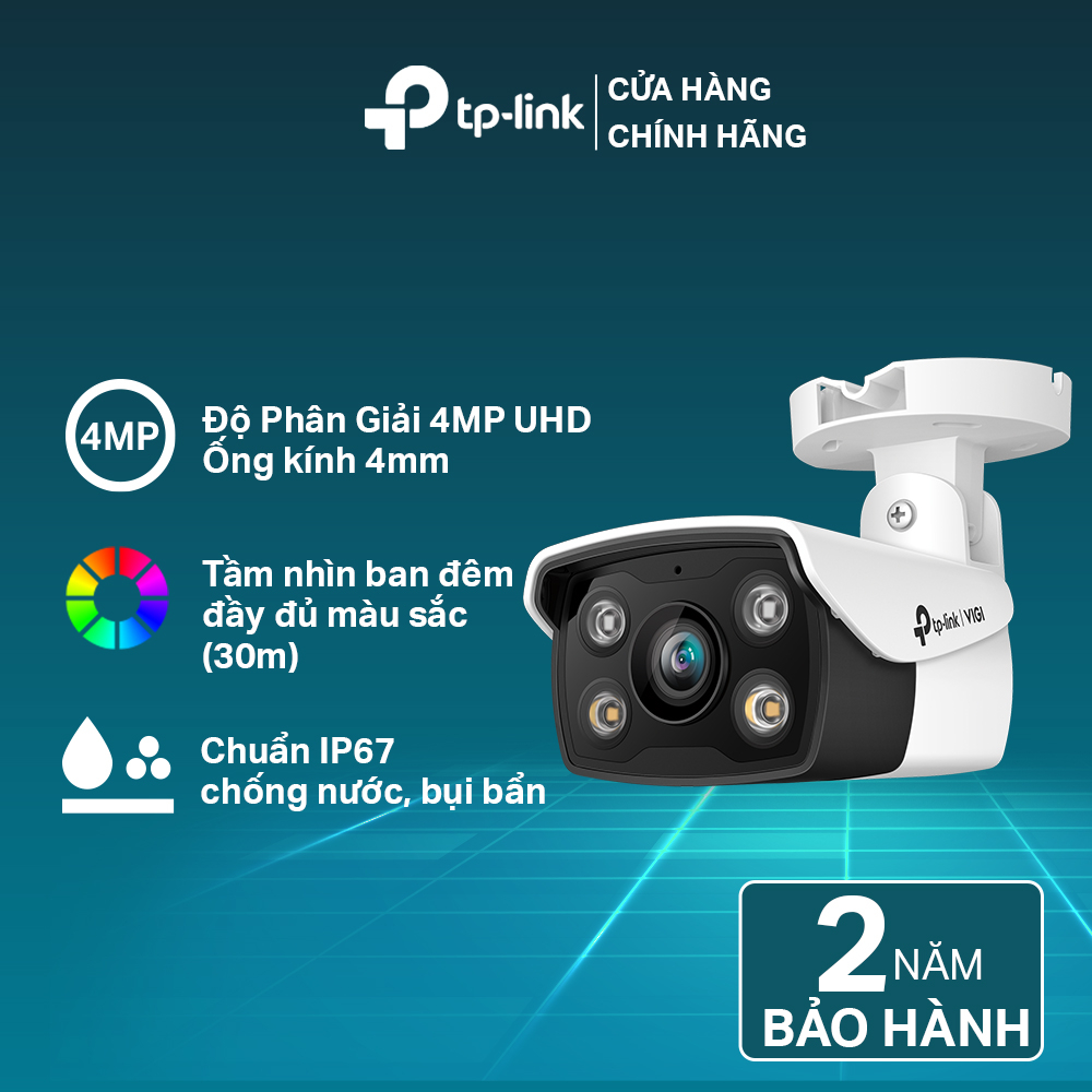 [Hỏa Tốc] Camera IP TP-Link CCTV VIGI C340I 4MP Hỗ Trợ Hồng Ngoại Ngoài Trời, Phát Hiện Thông Minh