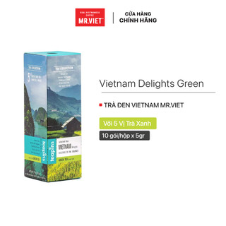 Trà xanh delights green MR.VIET với 5 vị truyền thống 10 gói/hộp x 5g