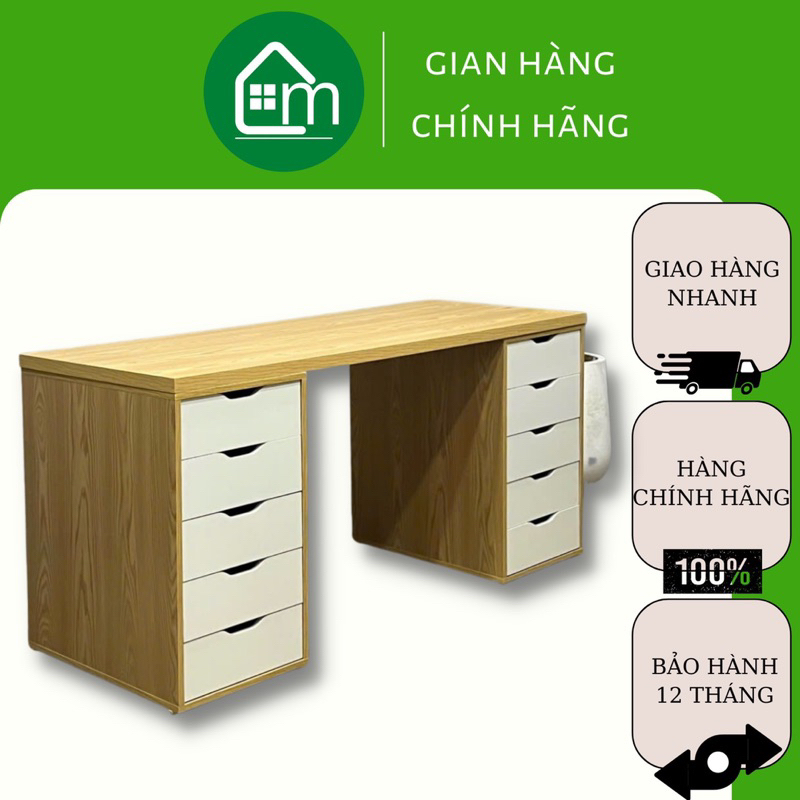 Bàn làm việc IKEA Trường Mai Sài Gòn có hộc tiện lợi mặt bàn chống thấm ẩm trầy xước cao cấp hiện đại