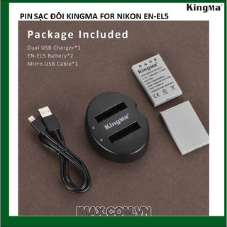 Pin sạc đôi kingma for máy ảnh ni kon en-el5