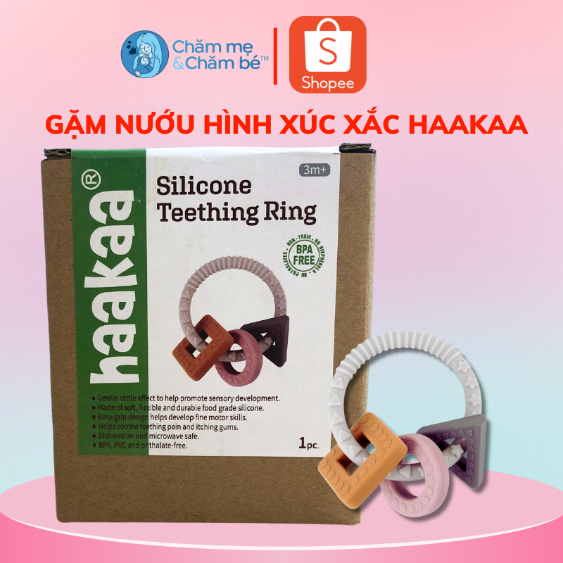 Gặm nướu silicone cho bé hình xúc xắc Haakaa. Hỗ trợ quá trình mọc răng của bé, thích hợp cho bé từ 6 tháng tuổi