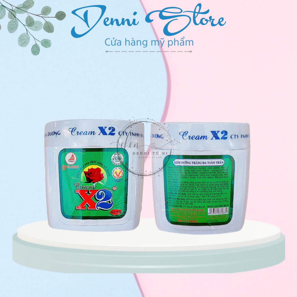 Hộp Kem X2 Trần Trắng Da Toàn Thân 80g - Kem Dưỡng Thể X2 80g - mỹ phẩm Denni