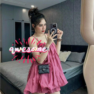 Set đầm 2 dây phối tua bèo