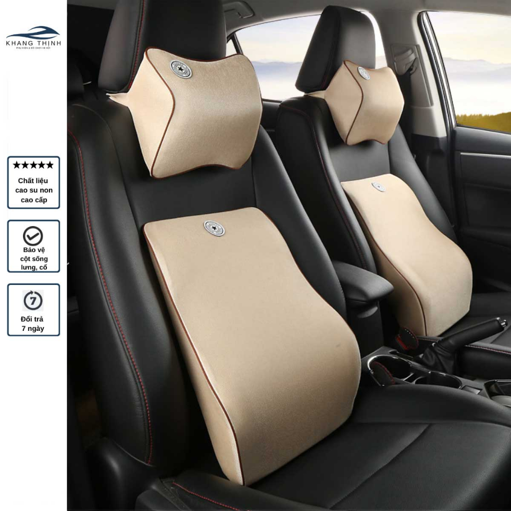 Gối tựa đầu và tựa lưng cao su non ngồi ghế ô tô, tựa lưng văn phòng, gối đầu bàn làm việc cao cấp | BigBuy360 - bigbuy360.vn