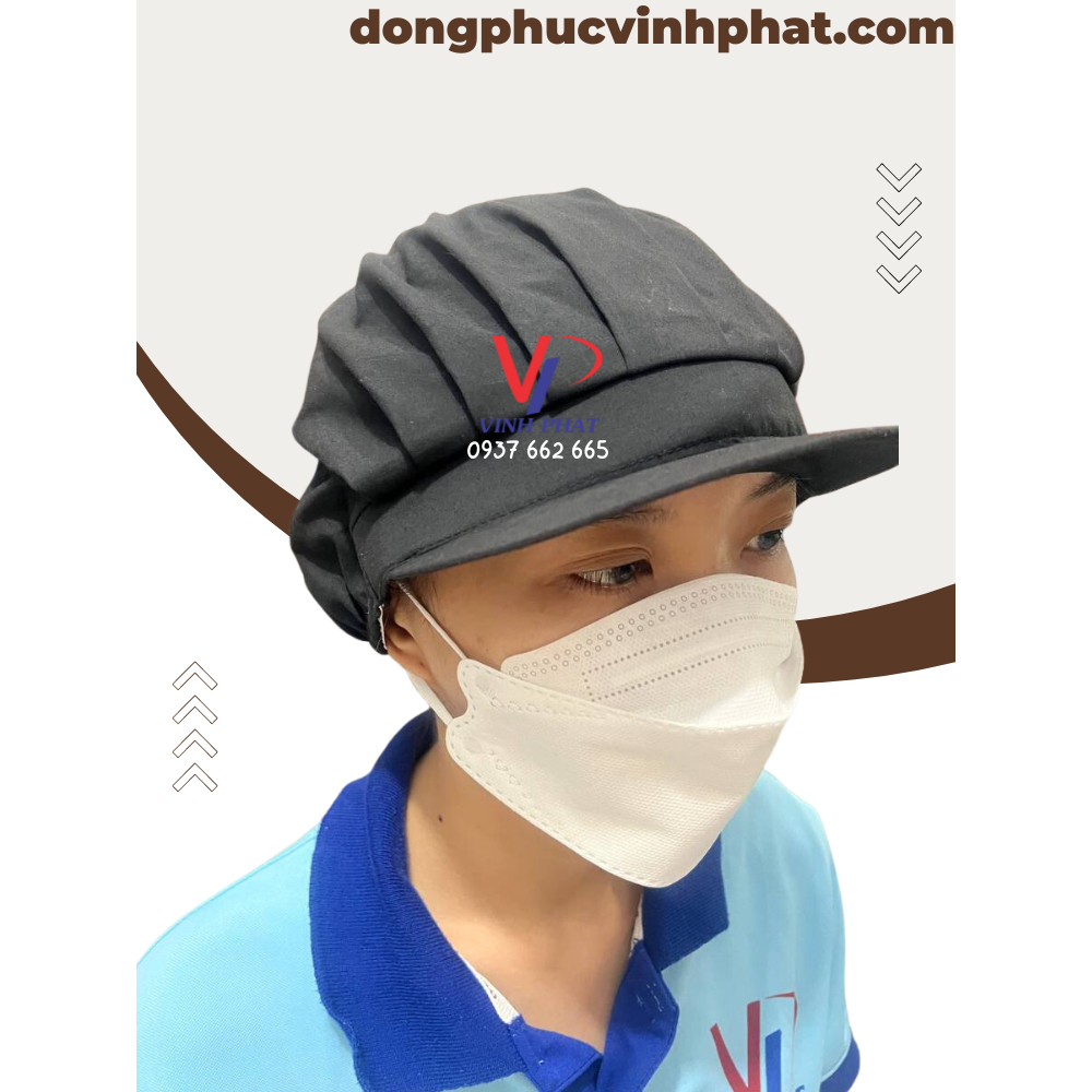 Mũ Nón Vải Ngắn Nhiều Màu Trùm Tóc Công Nhân Thực Phẩm, Thủy Sản Form Ngắn Vải Đẹp Giá Rẻ  - Hình Thật