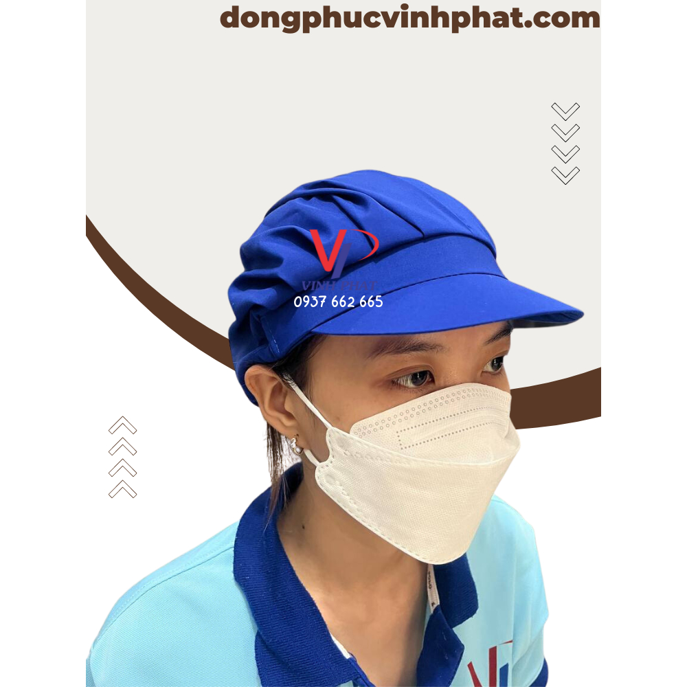 Mũ Nón Vải Ngắn Nhiều Màu Trùm Tóc Công Nhân Thực Phẩm, Thủy Sản Form Ngắn Vải Đẹp Giá Rẻ  - Hình Thật