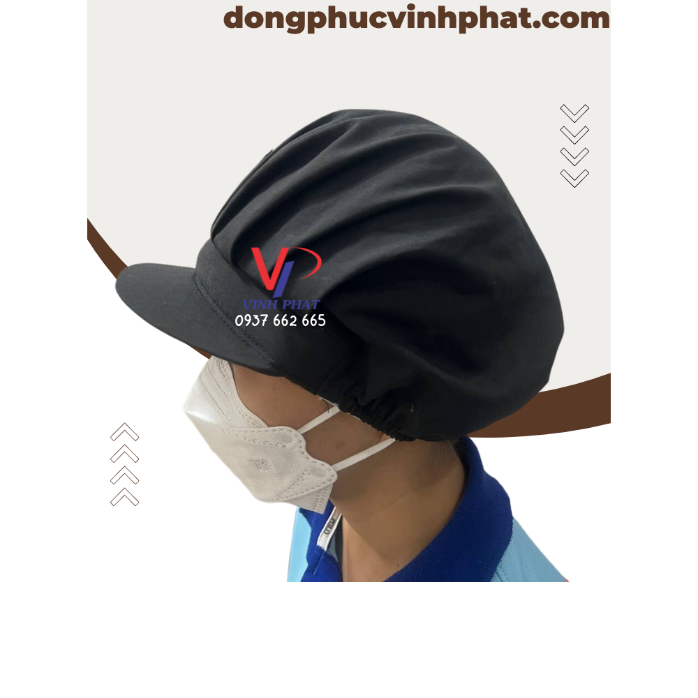 Mũ Nón Vải Ngắn Nhiều Màu Trùm Tóc Công Nhân Thực Phẩm, Thủy Sản Form Ngắn Vải Đẹp Giá Rẻ  - Hình Thật