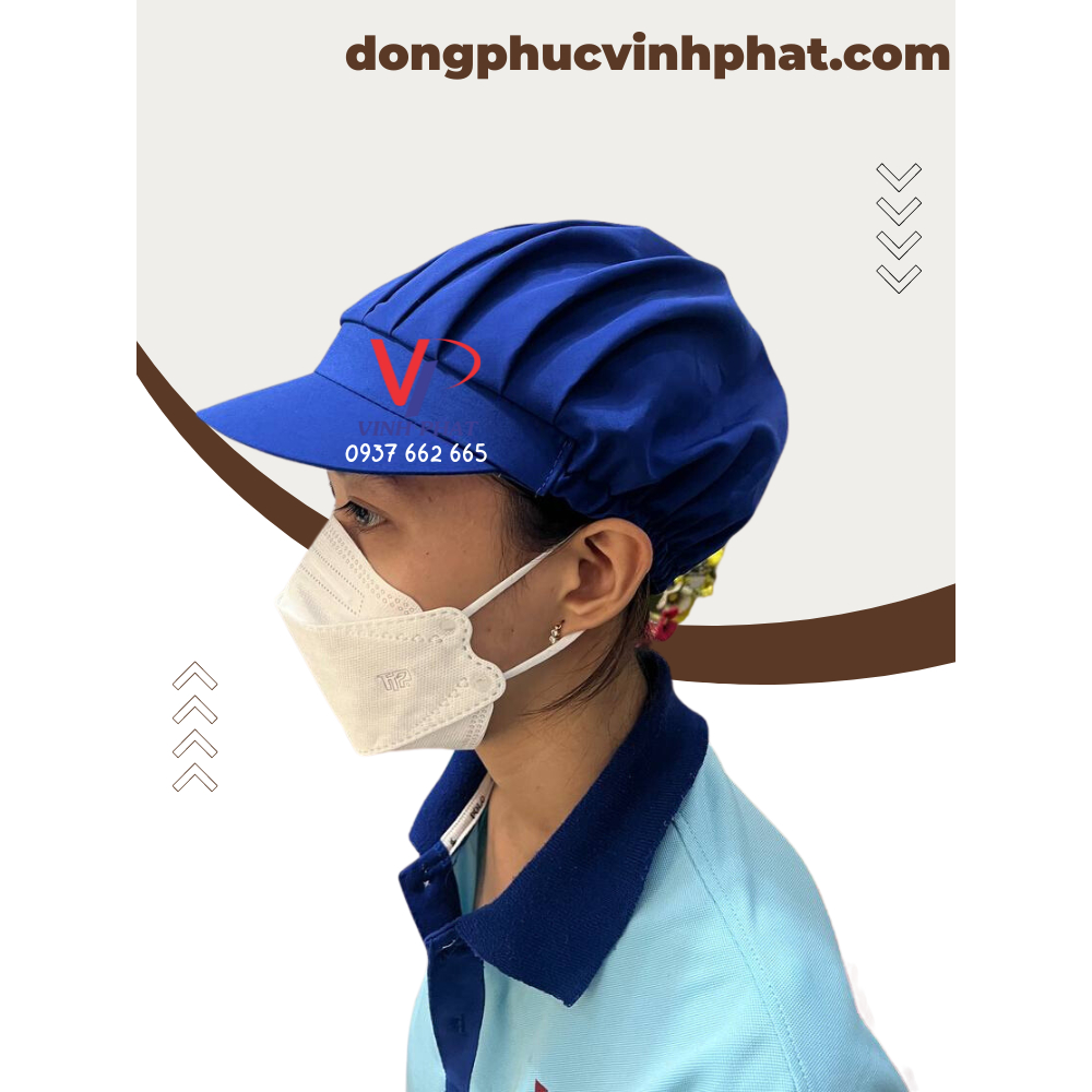 Mũ Nón Vải Ngắn Nhiều Màu Trùm Tóc Công Nhân Thực Phẩm, Thủy Sản Form Ngắn Vải Đẹp Giá Rẻ  - Hình Thật