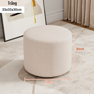 Ghế Đôn Sofa, Ghế Đôn Bàn Trang Điểm MÀU TRẮNG 30x30x30CM - Bọc Mút Dày Dặn - HOÀN TIỀN 100%