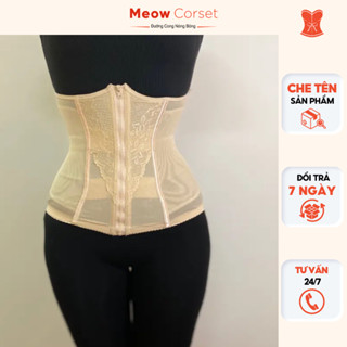 Đai gen nịt bụng định hình kéo khoá tạo hốc eo không ngấn mỡ lưng 8054 [MEOW Corset]