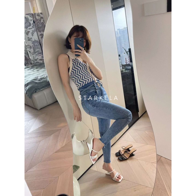 Dép cao gót nữ- Guốc Stakela fullbox siêu chảnh 2 màu