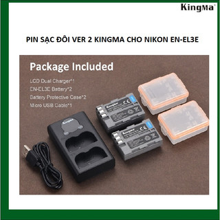 Pin sạc đôi ver 2 kingma cho máy ảnh ni kon en-el3e