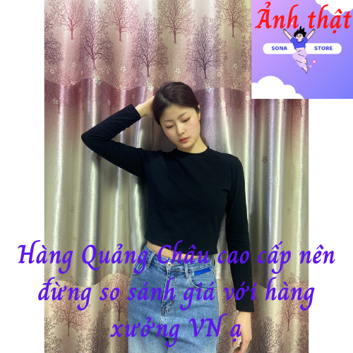 Áo phông nữ thun cotton croptop chất đẹp dáng ôm body dài tay Hàn quốc cao cấp sang chảnh siêu mềm mịn thoáng khí AP4