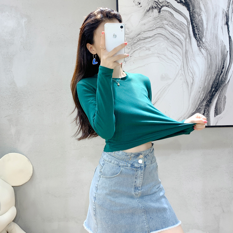 Áo phông nữ thun cotton croptop chất đẹp dáng ôm body dài tay Hàn quốc cao cấp sang chảnh siêu mềm mịn thoáng khí AP4