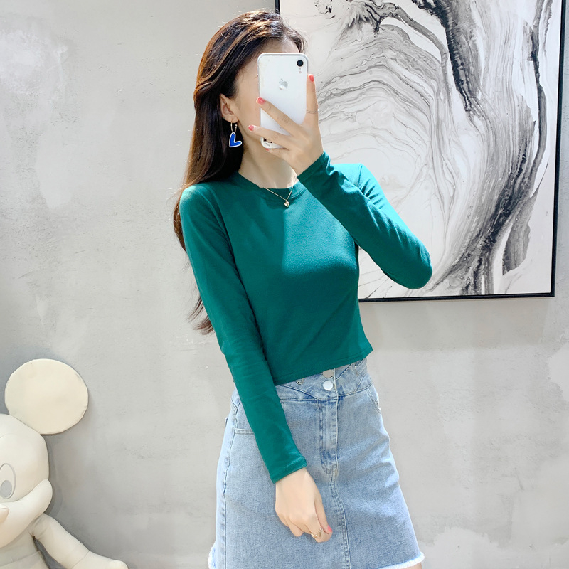 Áo phông nữ thun cotton croptop chất đẹp dáng ôm body dài tay Hàn quốc cao cấp sang chảnh siêu mềm mịn thoáng khí AP4