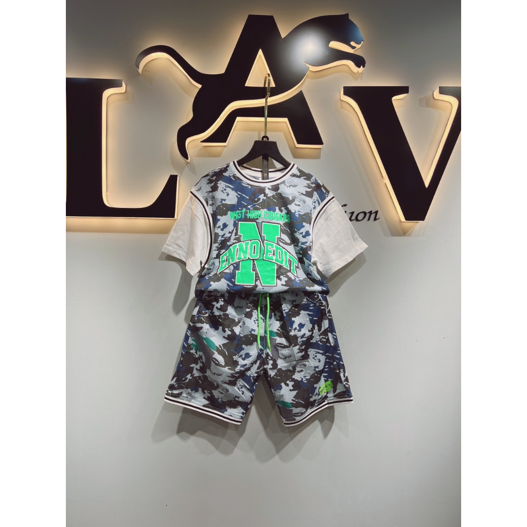 Bộ Thun - Lưới xanh MS201406