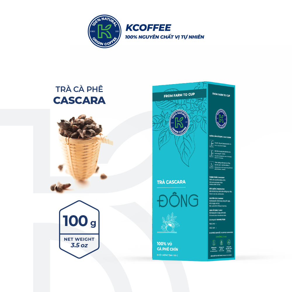 Trà Cascara Trà Cà Phê 100g Từ Vỏ Hạt Cà Phê Arabica Blue Sơn La